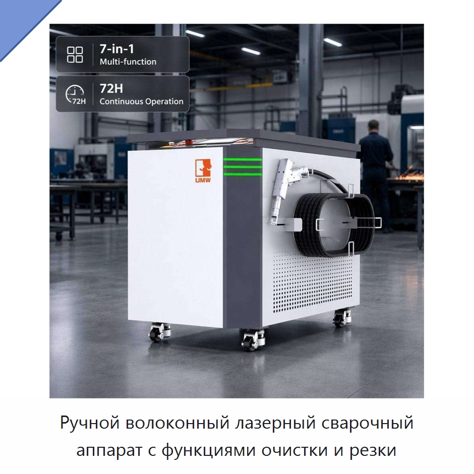Ручной волоконный лазерный сварочный аппарат с функциями очистки и резки — Установки лазерной сварки