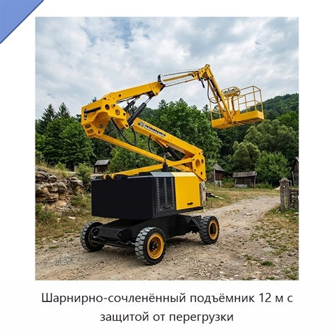 Шарнирно-сочленённый подъёмник 12 м с защитой от перегрузки