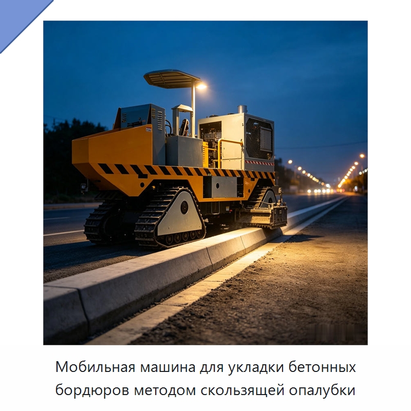 Мобильная машина для укладки бетонных бордюров методом скользящей опалубки — Дорожная техника