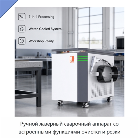 Ручной лазерный сварочный аппарат со встроенными функциями очистки и резки