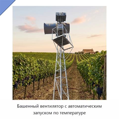 Башенный вентилятор с автоматическим запуском по температуре