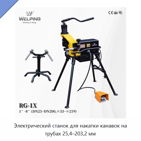 Электрический станок для накатки канавок на трубах 25,4–203,2 мм