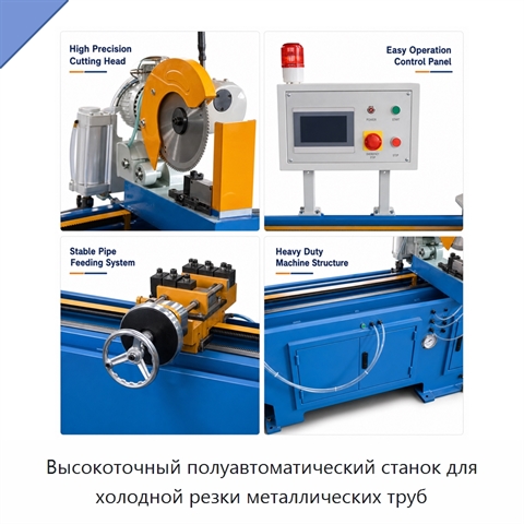 Высокоточный полуавтоматический станок для холодной резки металлических труб