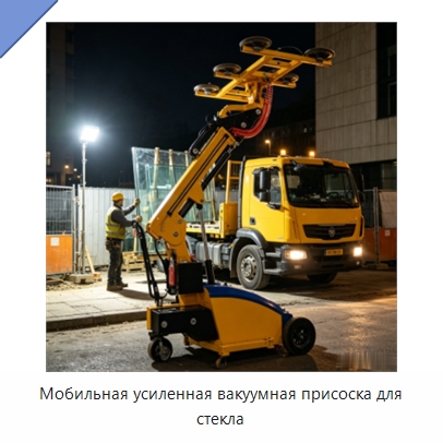 Мобильная усиленная вакуумная присоска для стекла — Специальная строительная техника