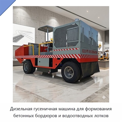 Дизельная гусеничная машина для формования бетонных бордюров и водоотводных лотков