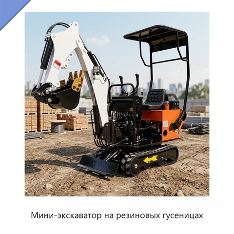 Мини-экскаватор на резиновых гусеницах