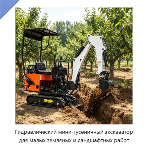 Гидравлический мини-гусеничный экскаватор для малых земляных и ландшафтных работ