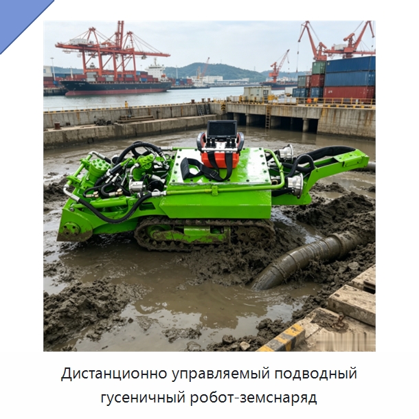 Дистанционно управляемый подводный гусеничный робот-земснаряд — Коммунальная техника