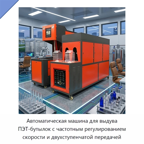 Автоматическая машина для выдува ПЭТ-бутылок с частотным регулированием скорости и двухступенчатой передачей