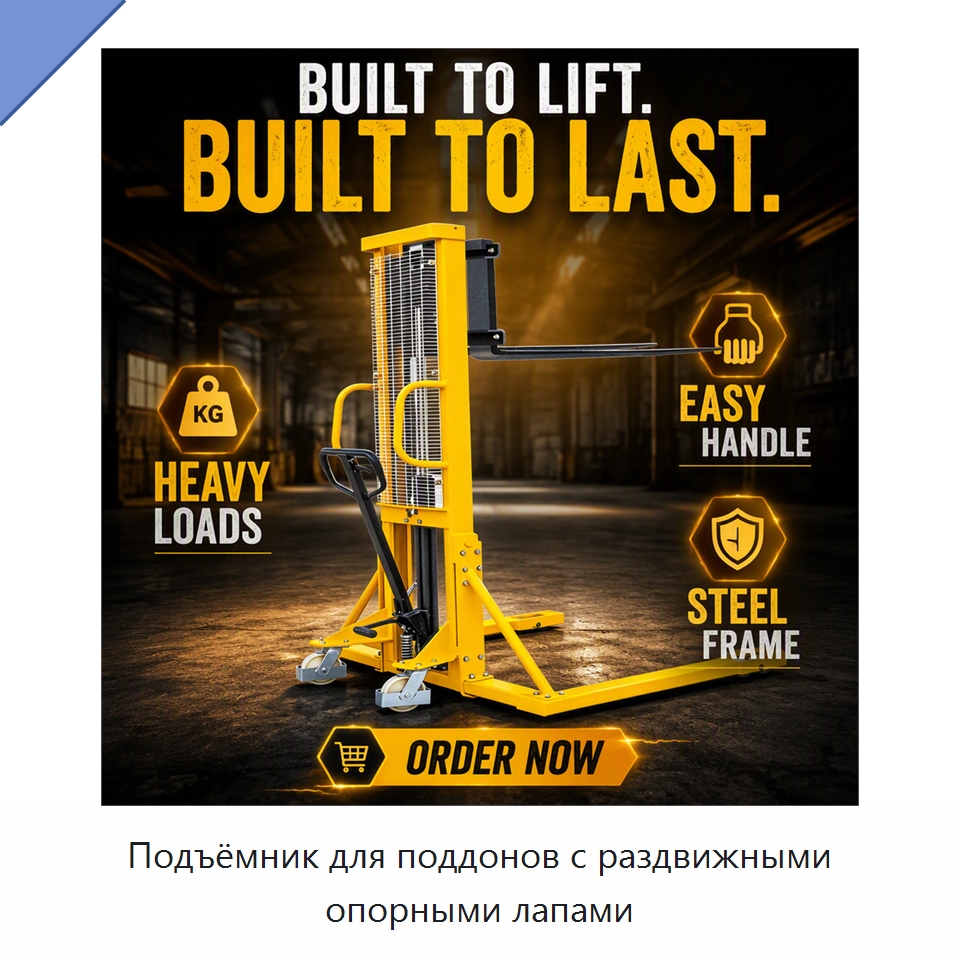 Подъёмник для поддонов с раздвижными опорными лапами — Вилочные погрузчики
