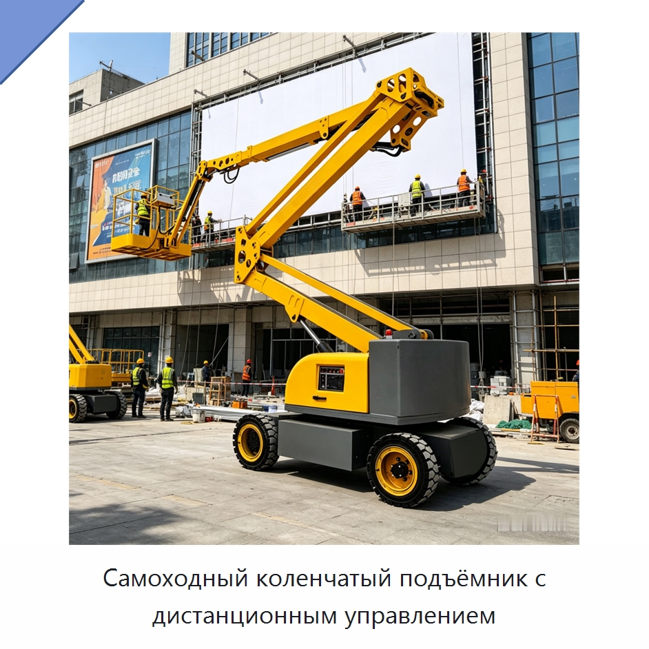 Самоходный коленчатый подъёмник с дистанционным управлением — Строительные подъёмники