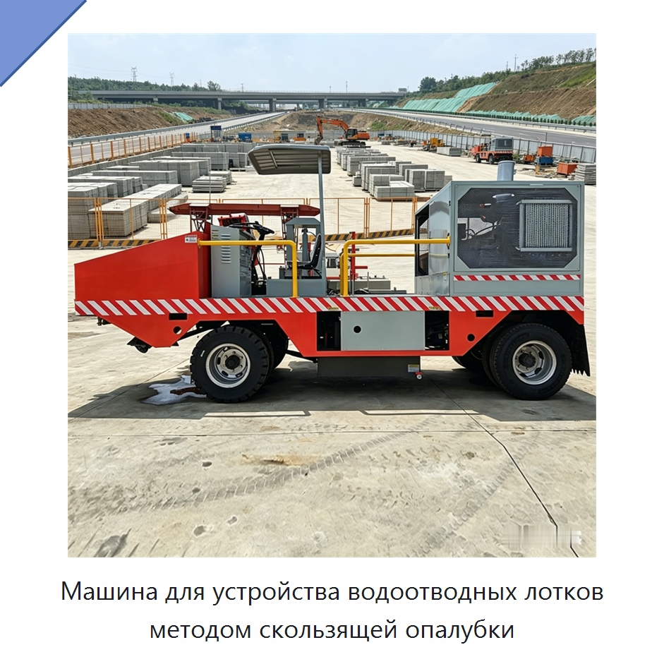 Машина для устройства водоотводных лотков методом скользящей опалубки — Дорожная техника
