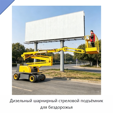Дизельный шарнирный стреловой подъёмник для бездорожья