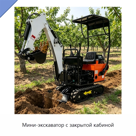 Мини-экскаватор с закрытой кабиной