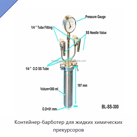 Контейнер-барботер для жидких химических прекурсоров