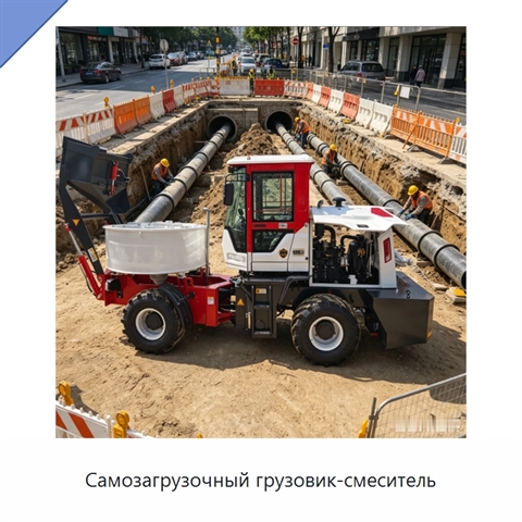 Самозагрузочный грузовик-смеситель