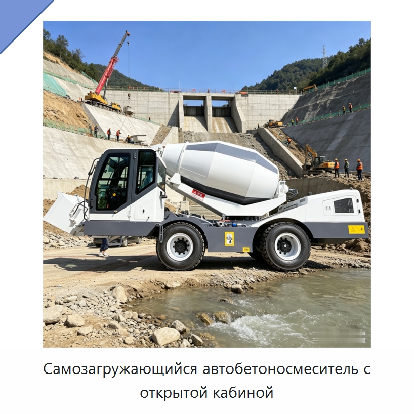 Самозагружающийся автобетоносмеситель с открытой кабиной — Оборудование для работы с бетоном