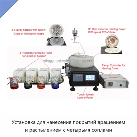 Установка для нанесения покрытий вращением и распылением с четырьмя соплами