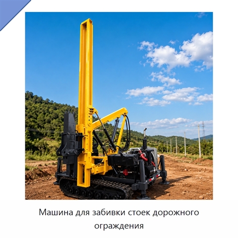 Машина для забивки стоек дорожного ограждения