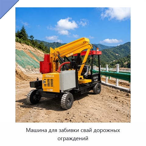 Машина для забивки свай дорожных ограждений