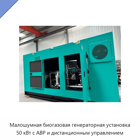 Малошумная биогазовая генераторная установка 50 кВт с АВР и дистанционным управлением