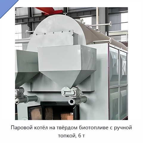 Паровой котёл на твёрдом биотопливе с ручной топкой, 6 т