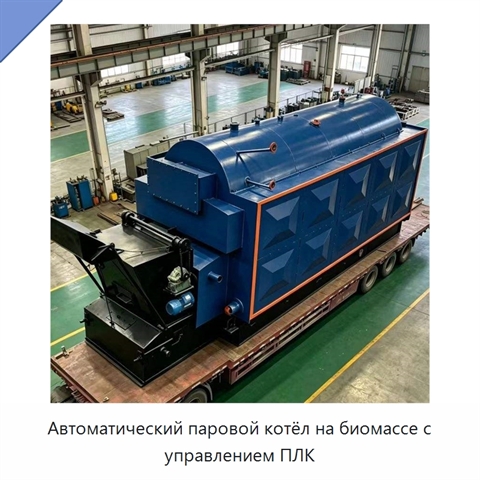 Автоматический паровой котёл на биомассе с управлением ПЛК