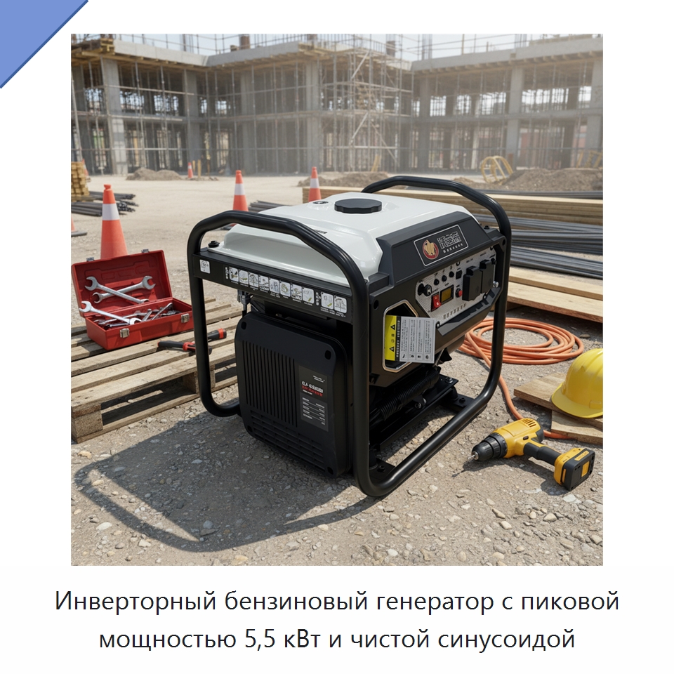 Инверторный бензиновый генератор с пиковой мощностью 5,5 кВт и чистой синусоидой — Бензиновые генераторы