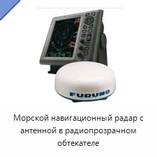 Морской навигационный радар с антенной в радиопрозрачном обтекателе