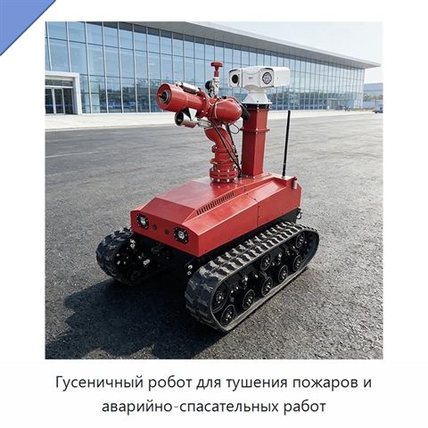 Гусеничный робот для тушения пожаров и аварийно-спасательных работ