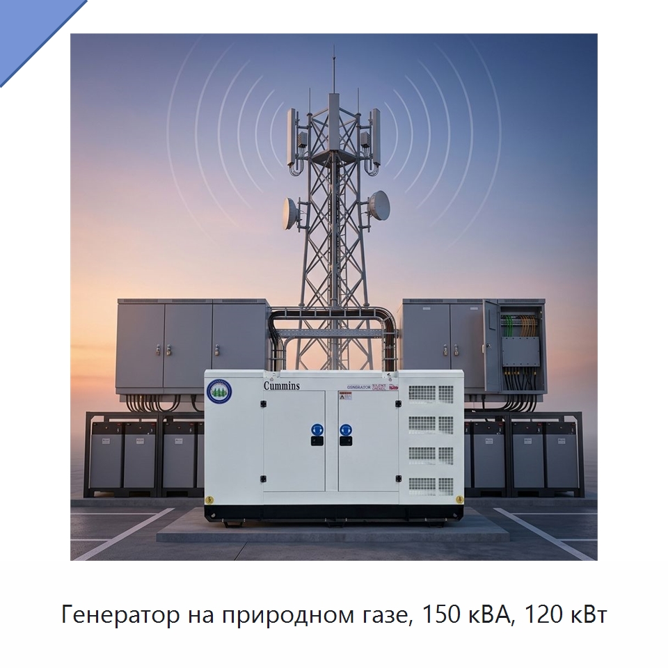 Генератор на природном газе, 150 кВА, 120 кВт — Дизельные генераторы