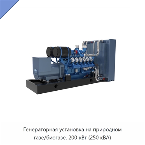 Генераторная установка на природном газе/биогазе, 200 кВт (250 кВА)