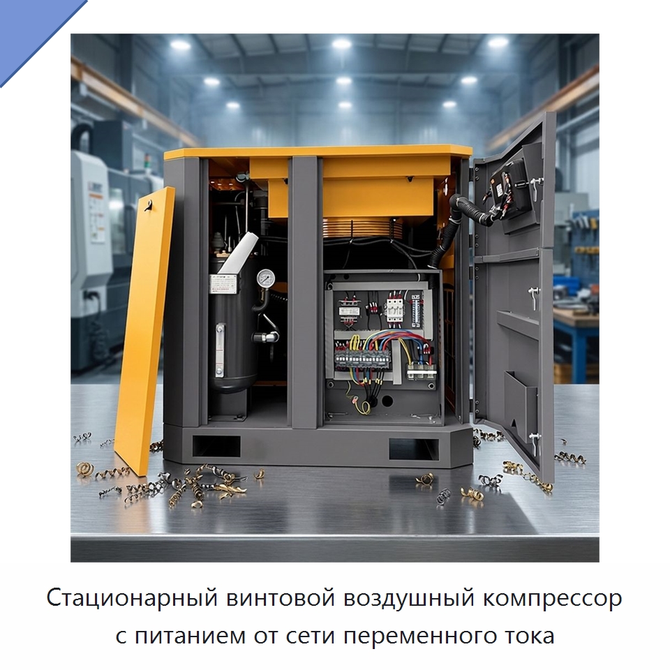 Стационарный винтовой воздушный компрессор с питанием от сети переменного тока — Промышленные компрессоры