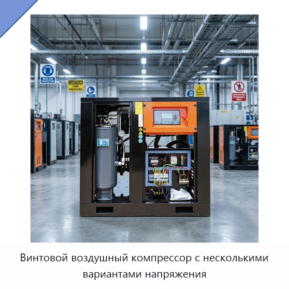 Винтовой воздушный компрессор с несколькими вариантами напряжения — Промышленные компрессоры