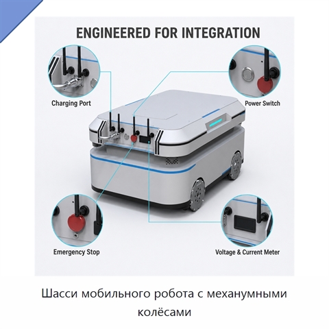 Шасси мобильного робота с механумными колёсами
