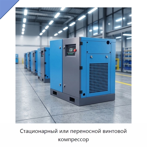 Стационарный или переносной винтовой компрессор