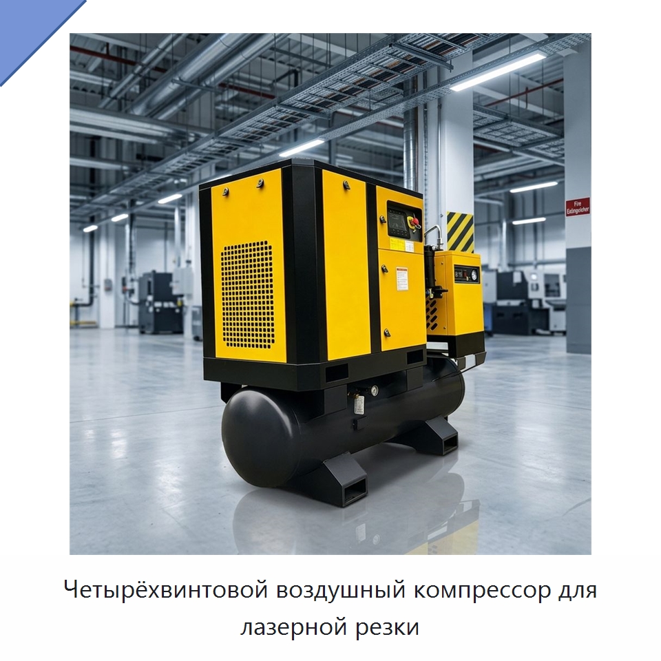 Четырёхвинтовой воздушный компрессор для лазерной резки — Промышленные компрессоры