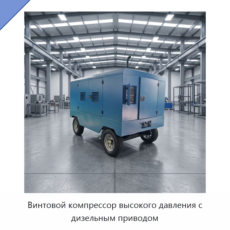 Винтовой компрессор высокого давления с дизельным приводом — Промышленные компрессоры