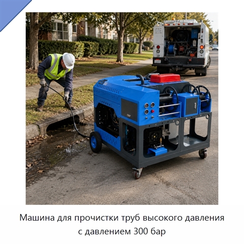 Машина для прочистки труб высокого давления с давлением 300 бар