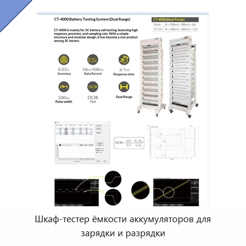 Шкаф-тестер ёмкости аккумуляторов для зарядки и разрядки