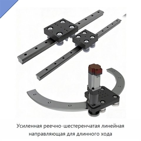 Усиленная реечно-шестеренчатая линейная направляющая для длинного хода