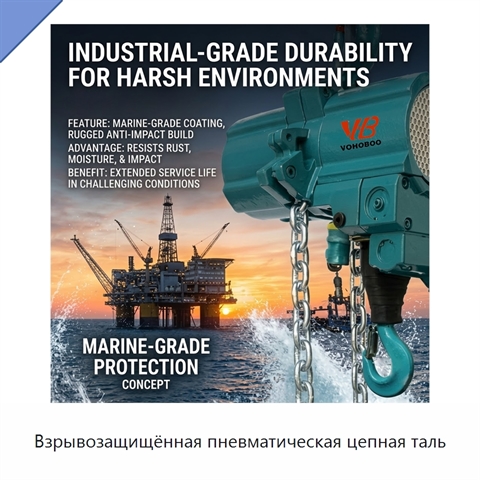 Взрывозащищённая пневматическая цепная таль