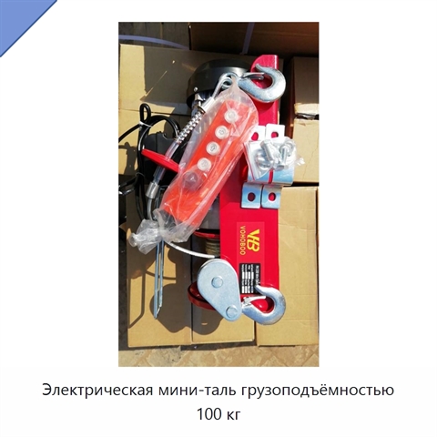 Электрическая мини-таль грузоподъёмностью 100 кг