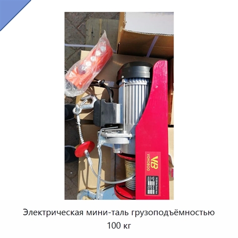 Электрическая мини-таль грузоподъёмностью 100 кг