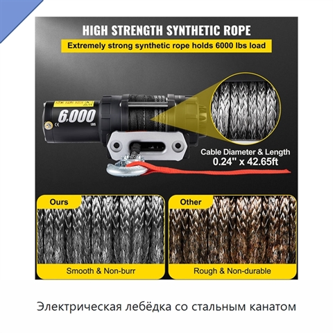 Электрическая лебёдка со стальным канатом