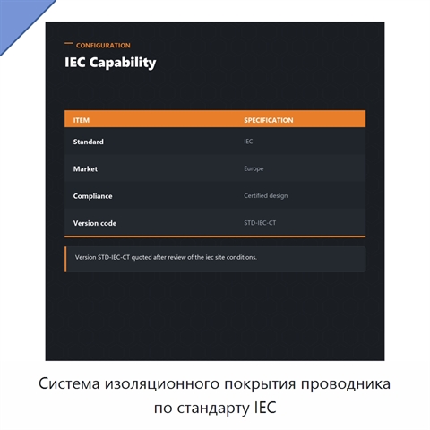 Система изоляционного покрытия проводника по стандарту IEC