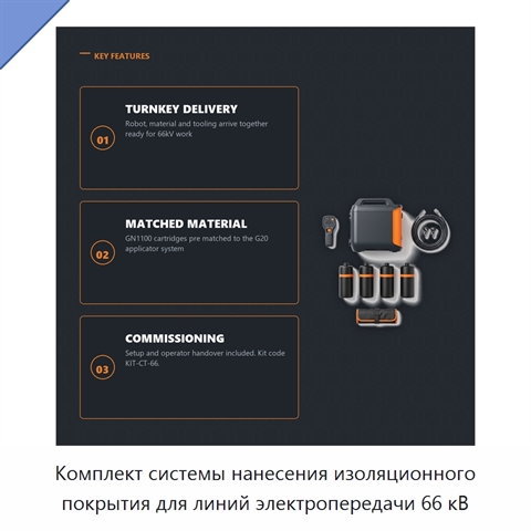 Комплект системы нанесения изоляционного покрытия для линий электропередачи 66 кВ