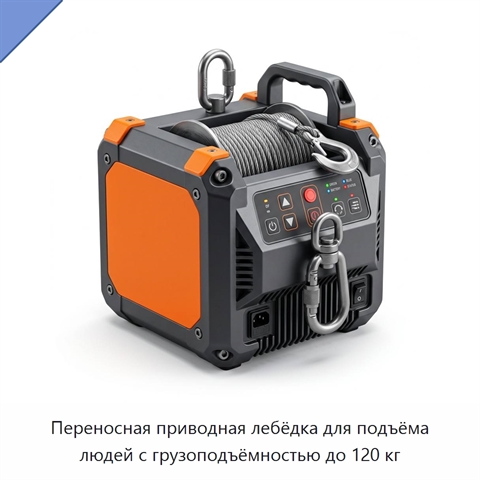 Переносная приводная лебёдка для подъёма людей с грузоподъёмностью до 120 кг
