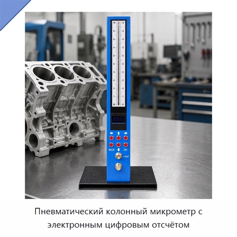 Пневматический колонный микрометр с электронным цифровым отсчётом