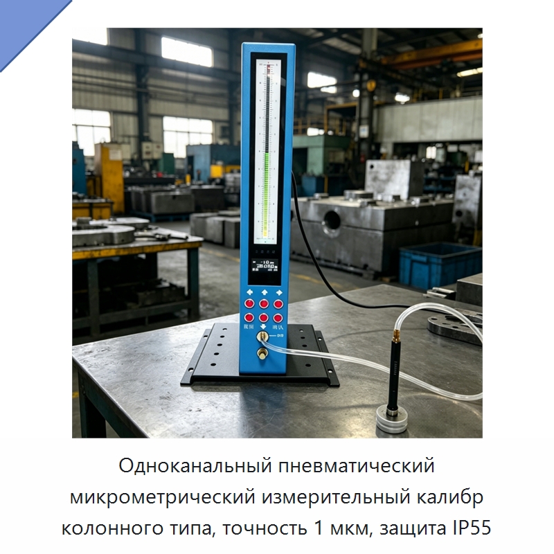 Одноканальный пневматический микрометрический измерительный калибр колонного типа, точность 1 мкм, защита IP55 — Специальные испытательные приборы